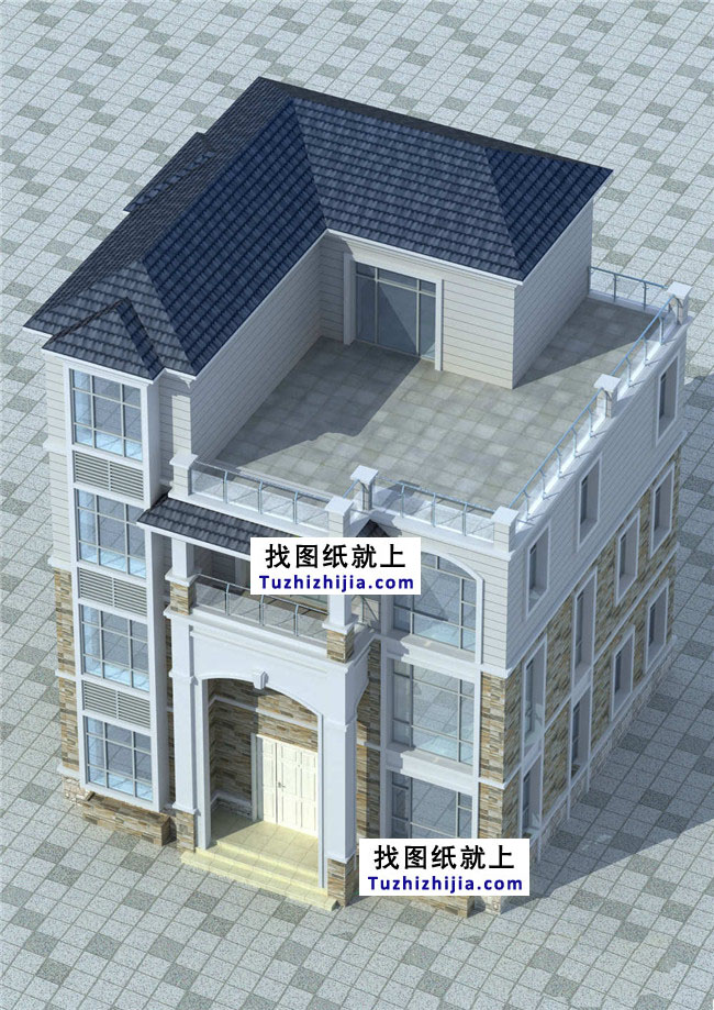 114平方米農(nóng)村四層別墅設(shè)計(jì)圖紙及效果圖