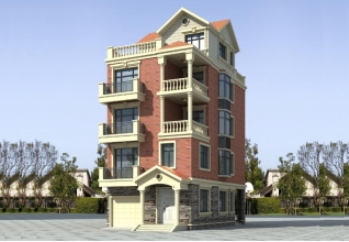 107平方米新農(nóng)村五層別墅設(shè)計(jì)圖及效果圖，帶車庫