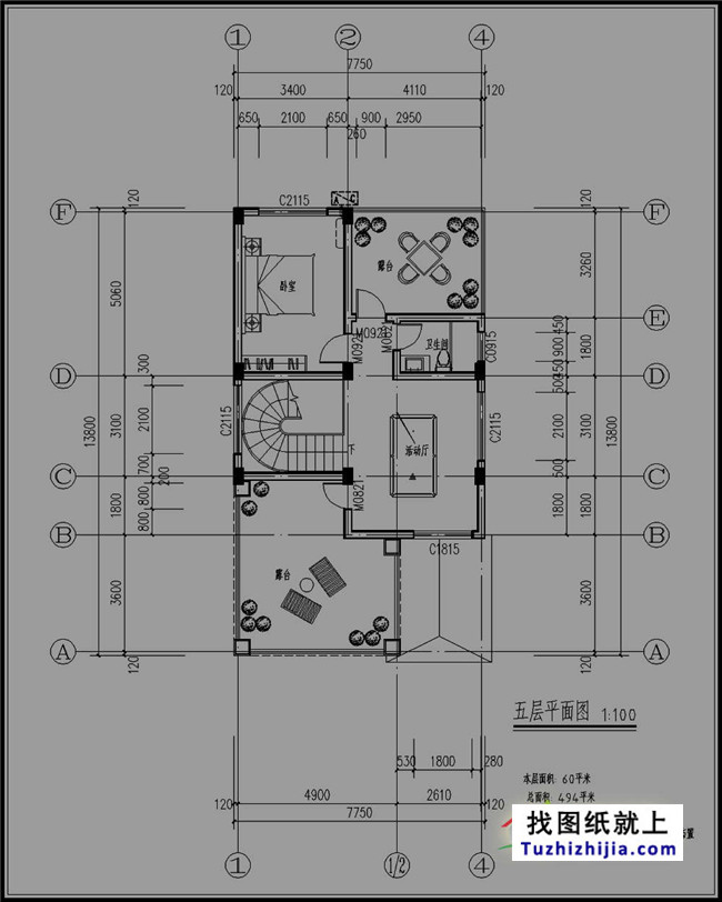 107平方米新農(nóng)村五層別墅設(shè)計(jì)圖及效果圖