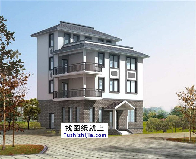 中式復(fù)古四層房屋設(shè)計(jì)圖紙