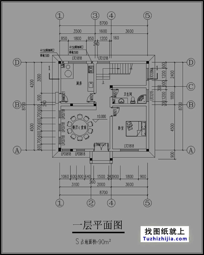 中式復(fù)古四層房屋設(shè)計(jì)圖紙