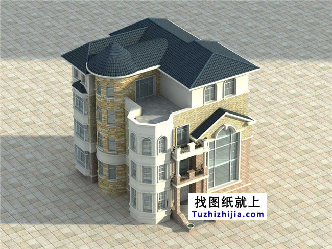 地中海風(fēng)格農(nóng)村四層房屋設(shè)計(jì)圖紙