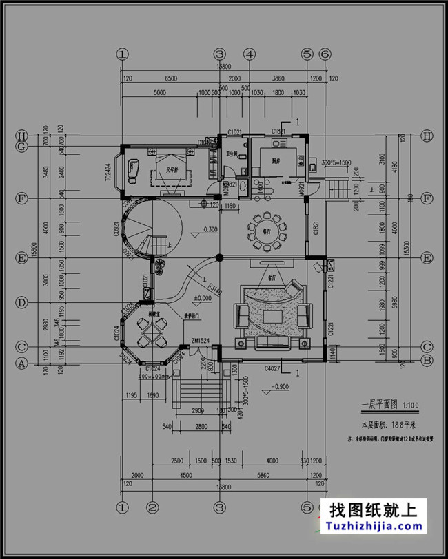 地中海風(fēng)格農(nóng)村四層房屋設(shè)計(jì)圖紙