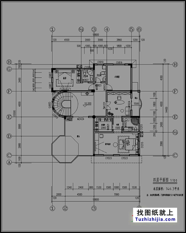 地中海風(fēng)格農(nóng)村四層房屋設(shè)計(jì)圖紙