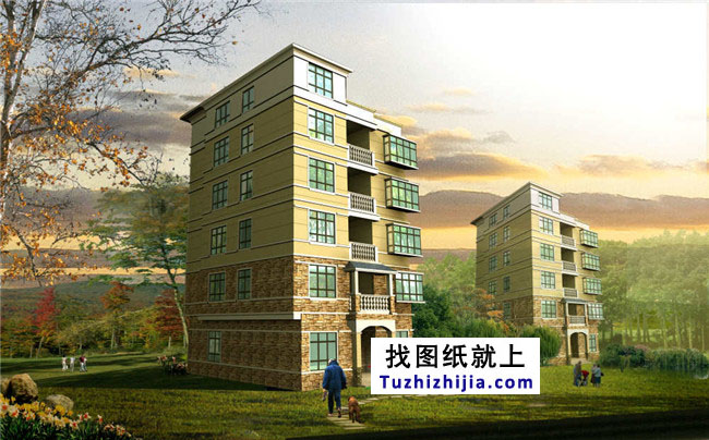 農(nóng)村六層房屋設(shè)計(jì)圖紙及效果圖