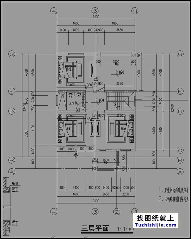 農(nóng)村四層帶商鋪的房屋設(shè)計圖紙