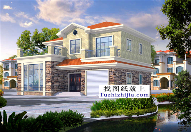 165平方米地中海風(fēng)格二層別墅設(shè)計(jì)圖紙,15x12米