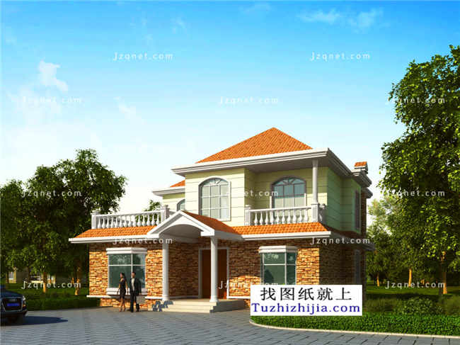 162平方米二層小別墅設(shè)計圖紙及效果圖大全，12X13米