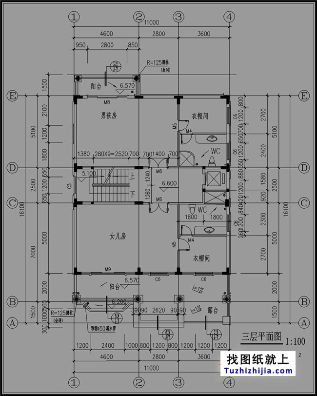 160平方米新農村三層半別墅設計圖