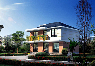 90平方米新農(nóng)村二層自建房屋設(shè)計(jì)全套施工圖紙帶外觀效果圖10X9米