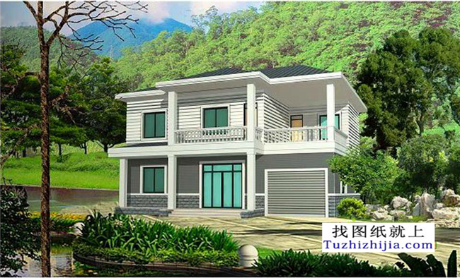 110平方米二層自建小別墅設(shè)計(jì)CAD施工圖紙帶效果圖，12x13米