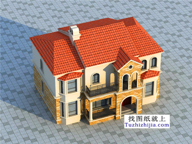 115平方米歐式經(jīng)典二層小別墅CAD設(shè)計(jì)圖紙帶外觀效果圖13米*8.36米