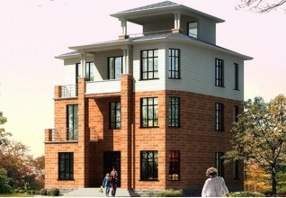 廣西新農(nóng)村三層半房屋設(shè)計(jì)圖紙，帶外觀效果圖