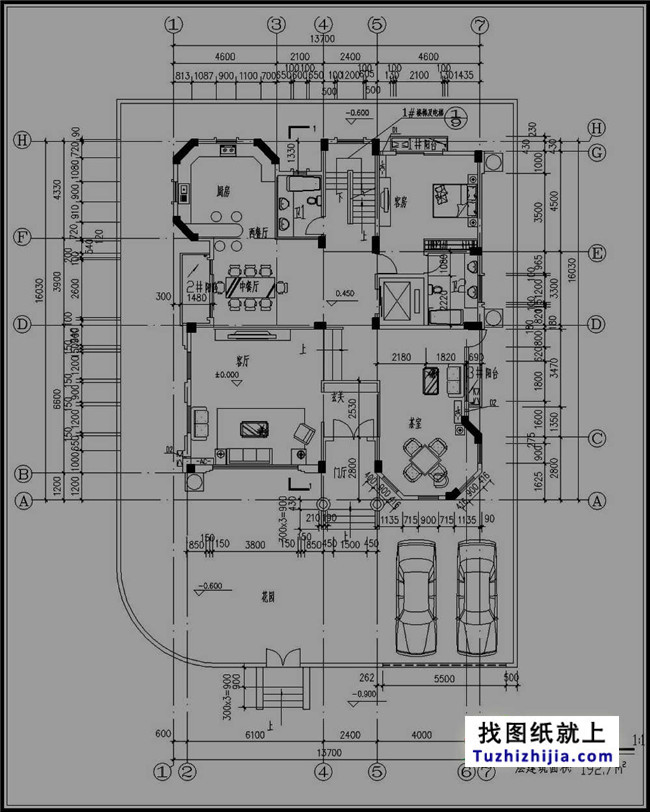 高檔四層帶塔樓歐式別墅設(shè)計(jì)圖紙