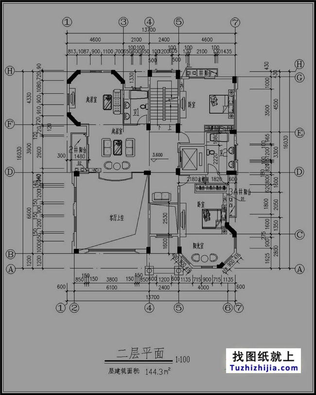 高檔四層帶塔樓歐式別墅設(shè)計(jì)圖紙