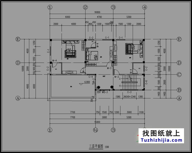 160平方米四層房屋設(shè)計圖紙