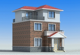 小型新農(nóng)村三層房屋設(shè)計圖紙，帶露臺，預(yù)算20萬內(nèi)