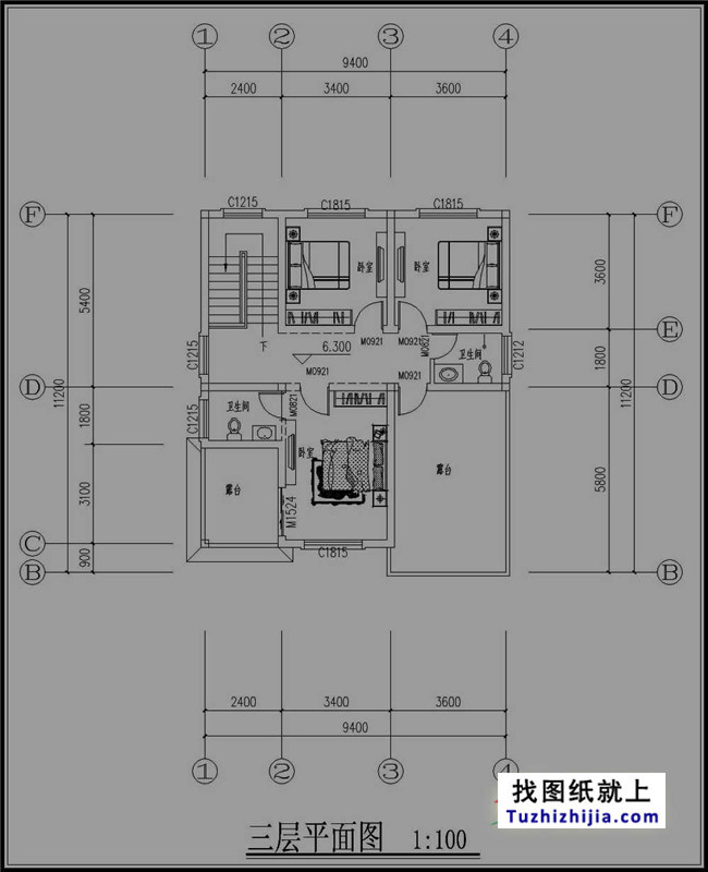 110平方米新農(nóng)村三層房屋設(shè)計(jì)圖紙