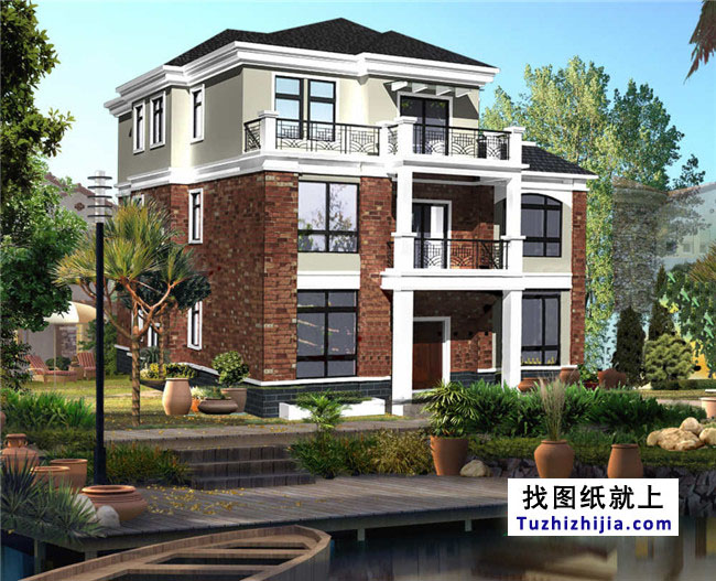 大氣實(shí)用的三層別墅設(shè)計(jì)圖紙及效果圖