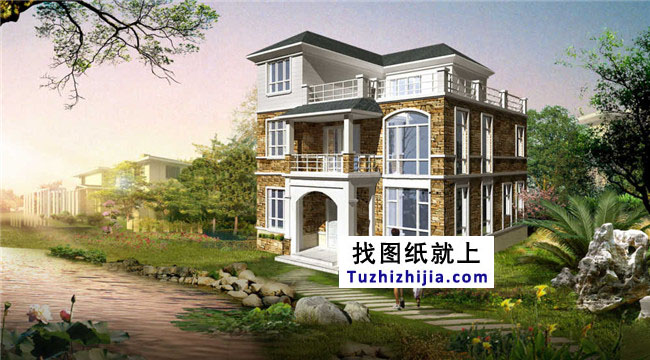 歐式風(fēng)格高檔三層別墅設(shè)計圖紙