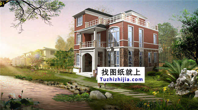 歐式風(fēng)格高檔三層別墅設(shè)計圖紙