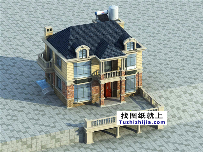 115平方米自建別墅設(shè)計帶地下室的CAD設(shè)計圖紙及外觀設(shè)計，12x9米