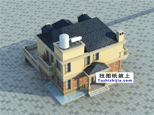 115平方米自建別墅設(shè)計帶地下室的CAD設(shè)計圖紙及外觀設(shè)計，12x9米