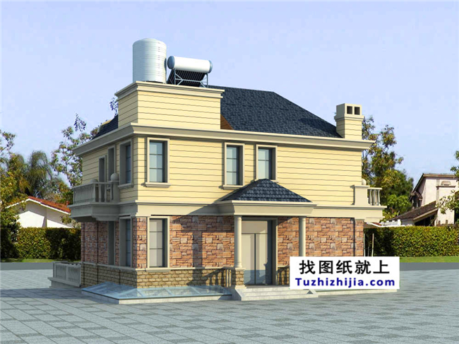 115平方米自建別墅設(shè)計帶地下室的CAD設(shè)計圖紙及外觀設(shè)計，12x9米