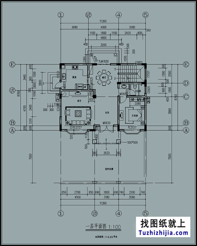 115平方米自建別墅設(shè)計帶地下室的CAD設(shè)計圖紙及外觀設(shè)計，12x9米