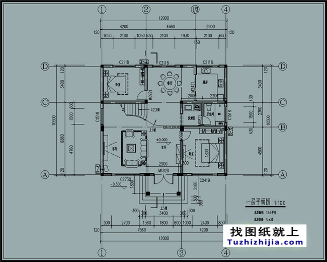 120平方米現(xiàn)代實用的新農(nóng)村二層自建房屋設(shè)計圖紙及效果圖大全,12x10米
