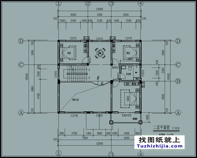 120平方米現(xiàn)代實用的新農(nóng)村二層自建房屋設(shè)計圖紙及效果圖大全,12x10米
