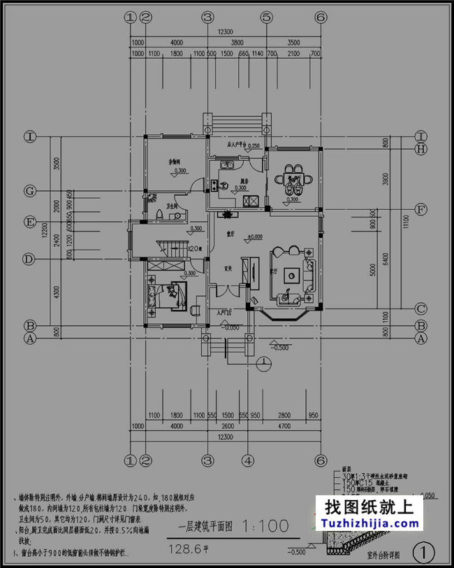 豪華復(fù)式三層別墅設(shè)計圖紙