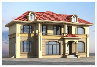 127平方米歐式實(shí)用型自建二層別墅設(shè)計(jì)CAD圖紙14.74米*9.34米