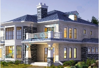  140平方米兩層別墅CAD設(shè)計(jì)圖紙及效果圖，13x11米