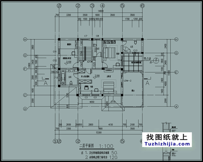 170平方米農(nóng)村豪華型二層自建房屋設(shè)計(jì)圖紙,15x12米