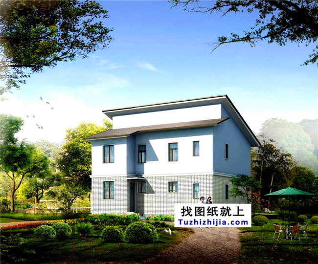 88平方米農(nóng)村二層小戶型自建房屋設(shè)計(jì)圖紙帶外觀效果圖，10x9米