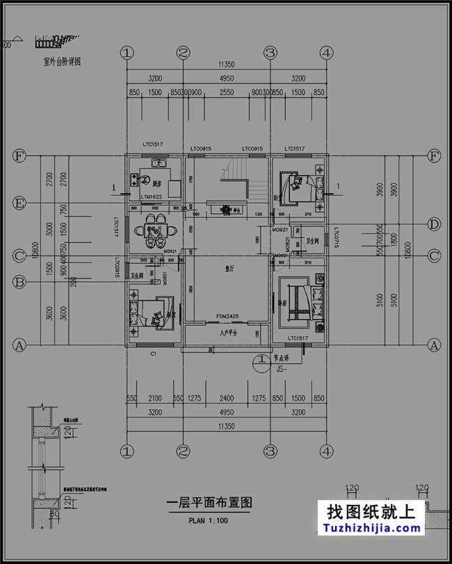 湖南實用三層房屋設(shè)計圖紙