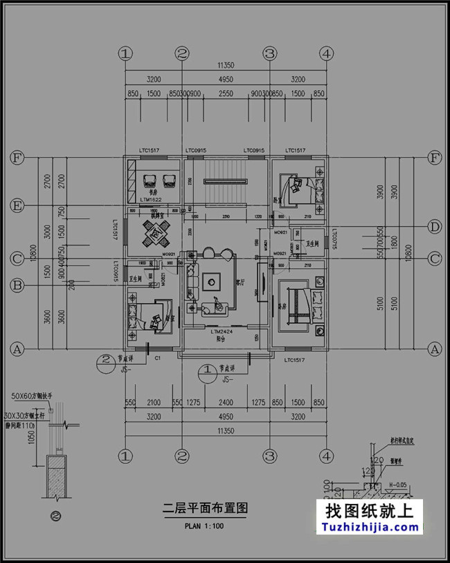 湖南實用三層房屋設(shè)計圖紙
