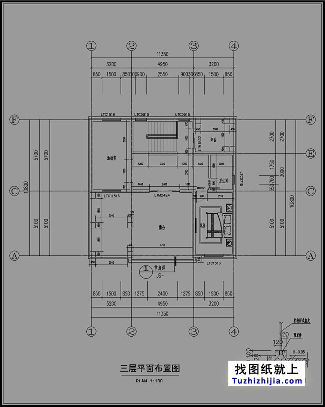 湖南實用三層房屋設(shè)計圖紙