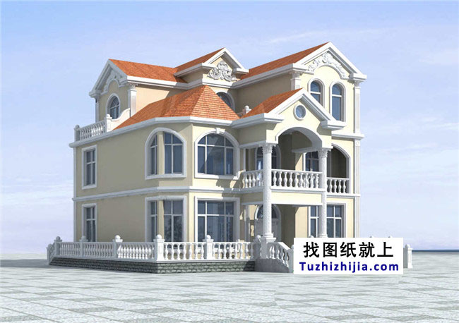 歐式風格三層別墅建筑設計圖