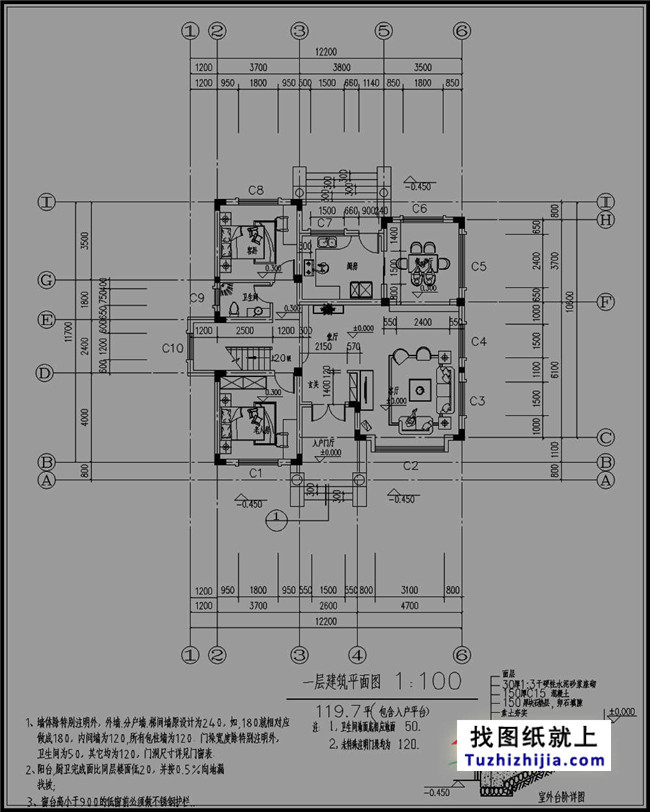 浙江新農(nóng)村三層別墅設(shè)計(jì)圖紙及效果圖