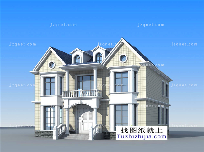 156平方米自建二層CAD房屋設(shè)計圖紙及效果圖，13X12米