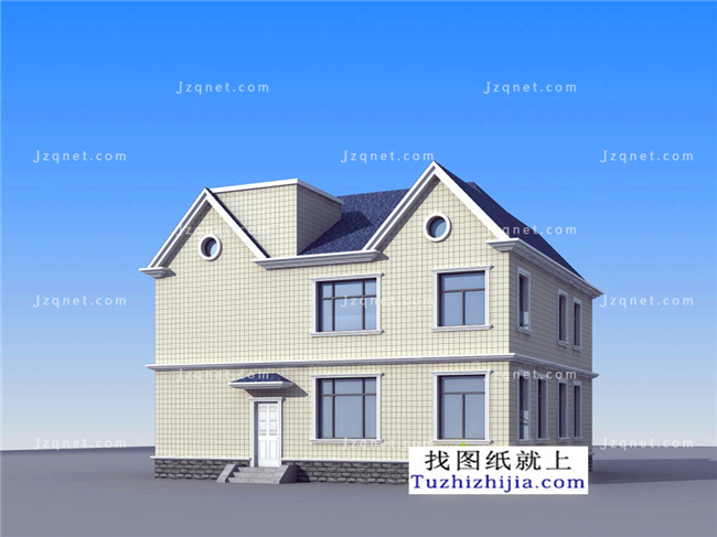 156平方米自建二層CAD房屋設(shè)計圖紙及效果圖，13X12米