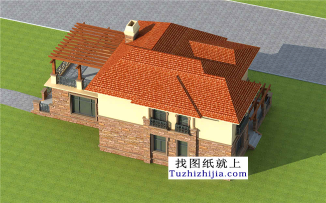 172平方米歐式自建二層別墅CAD設(shè)計(jì)圖紙帶外觀圖18.3米*10.7米 