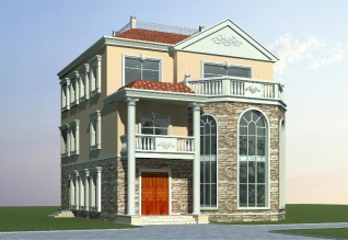 180平方米新農(nóng)村三層別墅設計圖紙，效果圖+全套cad施工圖