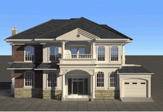 210平方米新農(nóng)村歐式二層房屋設計圖帶外觀圖18X11米