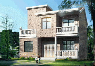 120平方米新農(nóng)村兩層別墅CAD設(shè)計(jì)圖及效果圖，12x11米