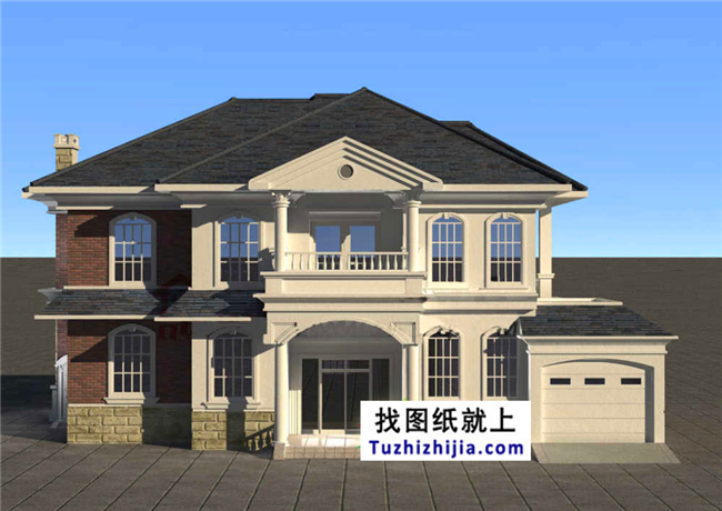 210平方米新農(nóng)村歐式二層房屋設(shè)計(jì)圖帶外觀圖,18X11米