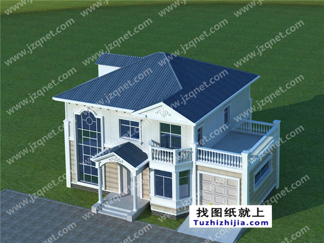 163平方米二層自建別墅設(shè)計(jì)施工建筑圖紙及效果圖，15x11米