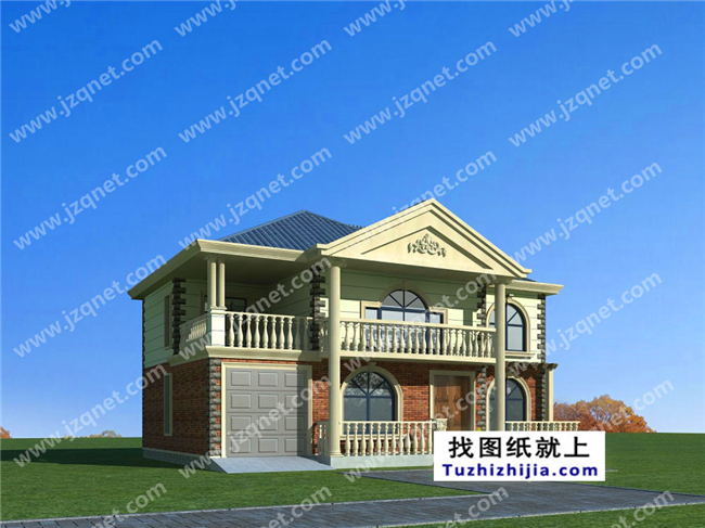 186平方米二層自建別墅設(shè)計(jì)施工圖紙及外觀效果圖，15x13米